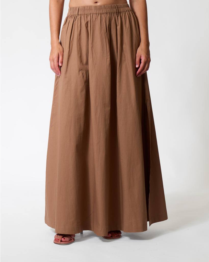 Kilt Maxi Poplin Rok Camel