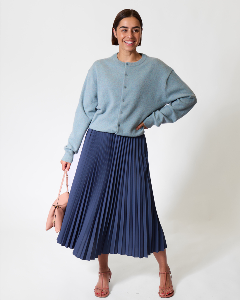 Plissé Rok Blue Fog