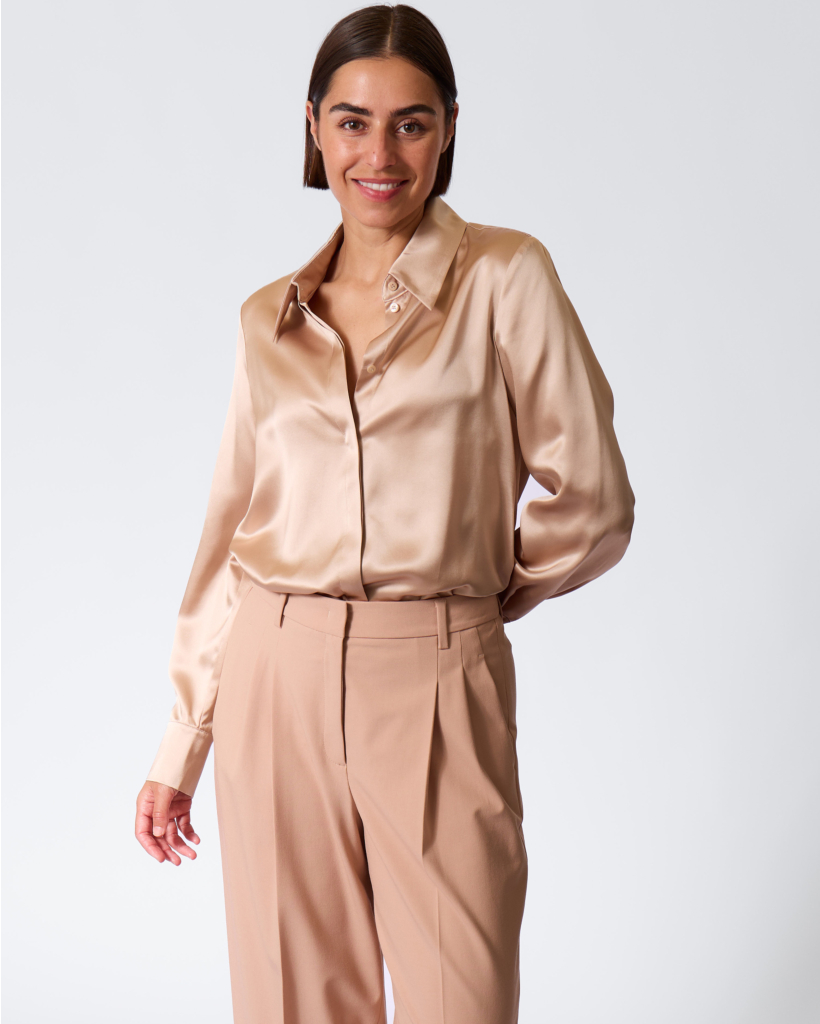 Zijden Blouse Cappuccino