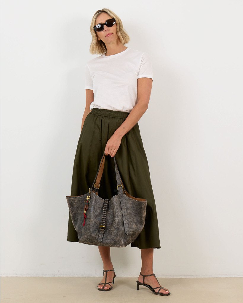Manar Midi Rok Palm Leaf
