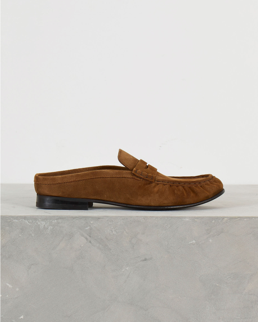 Penny Loafer Wrinkle Suede Bruin