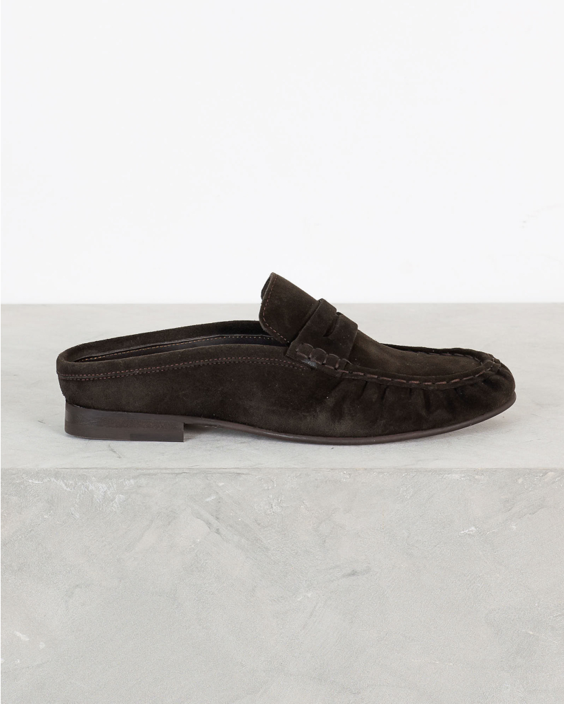 Penny Loafer Wrinkle Suede Donker Bruin