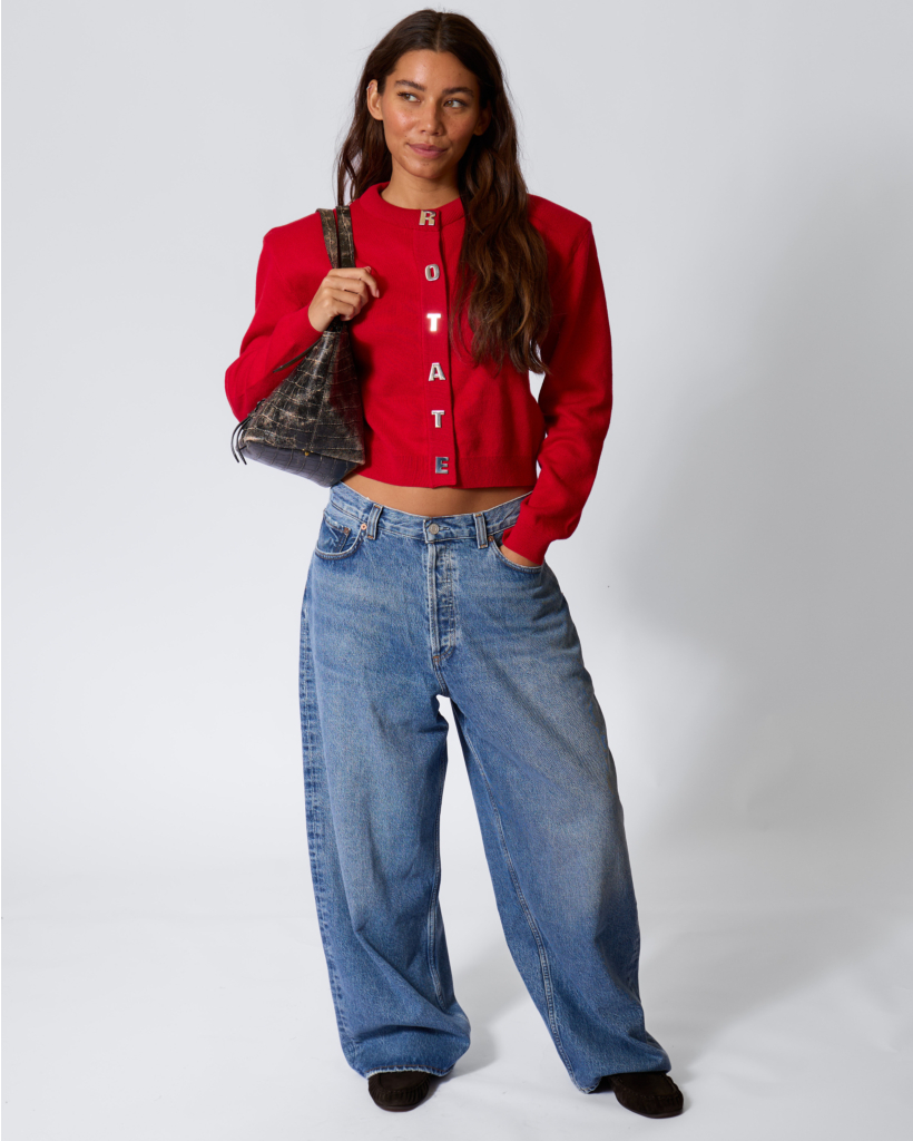 Rounded Baggy Jeans Marbled 