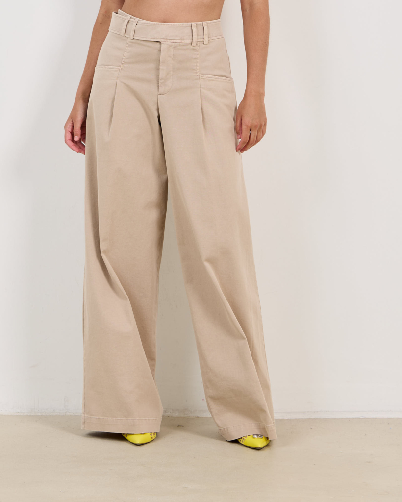 Wes Wijde Pantalon met Ceintuur Clay Beige