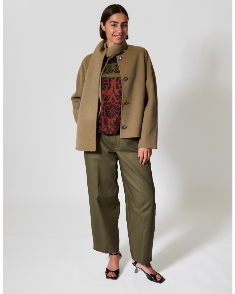 Cape Blouse met Bloemenprint Moss