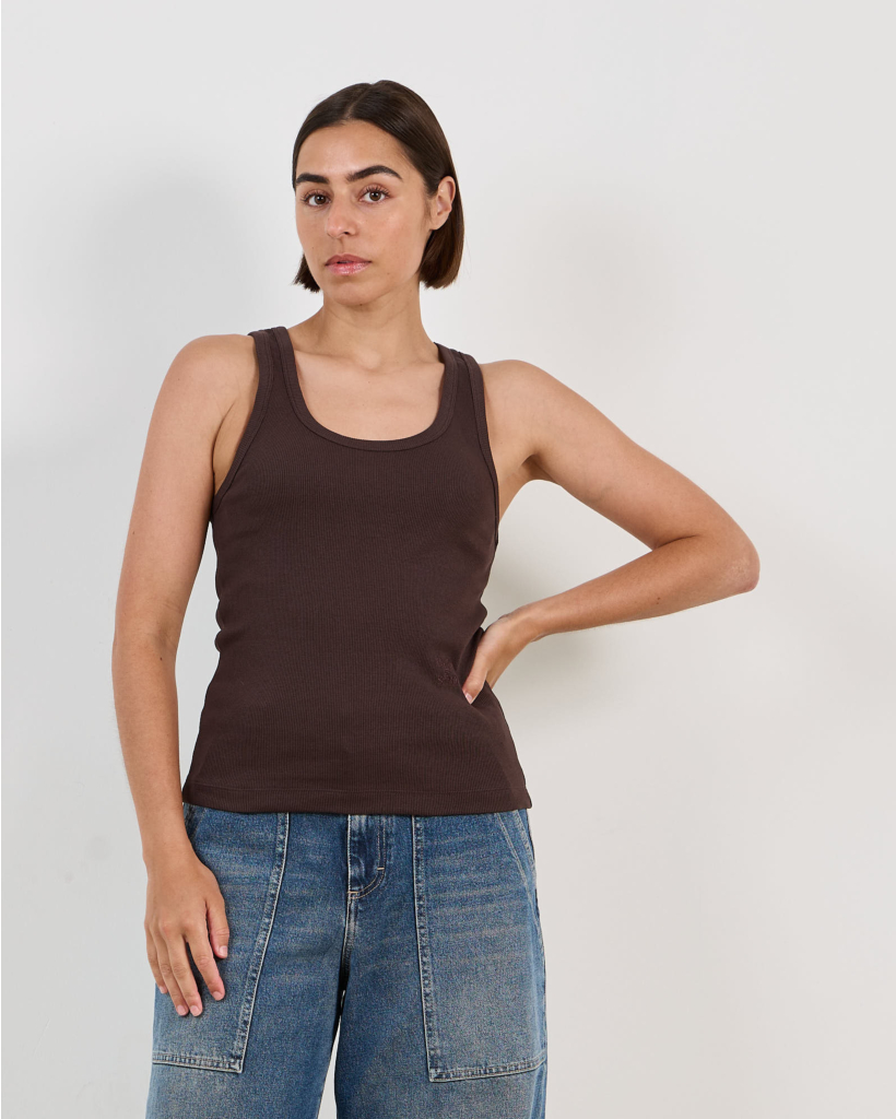 Rib Tanktop Mahogany Brown