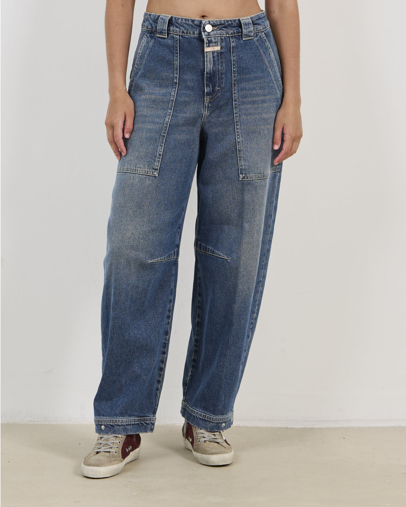 Rhannon Barrel Jeans Mid Blue