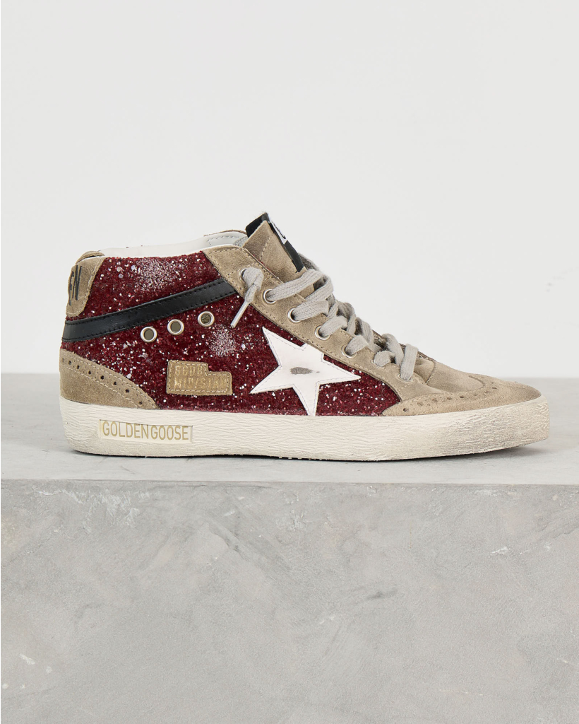 Mid Star Classic Sneaker Burgundy Glitter
