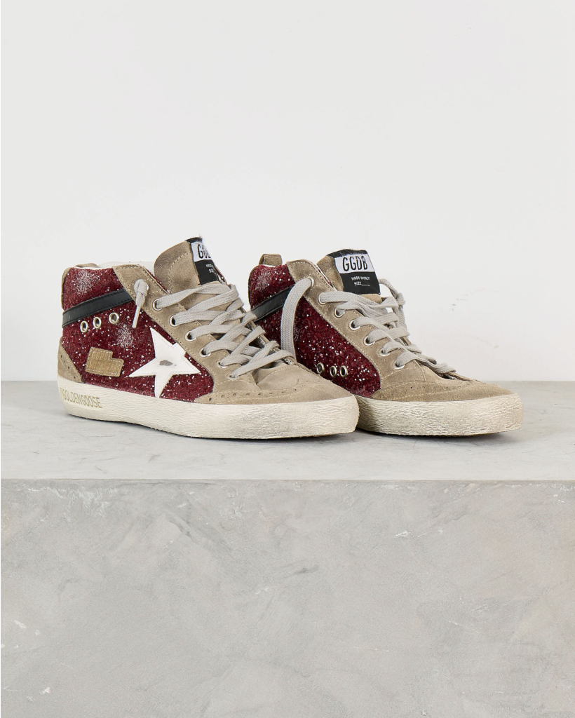 Mid Star Classic Sneaker Burgundy Glitter