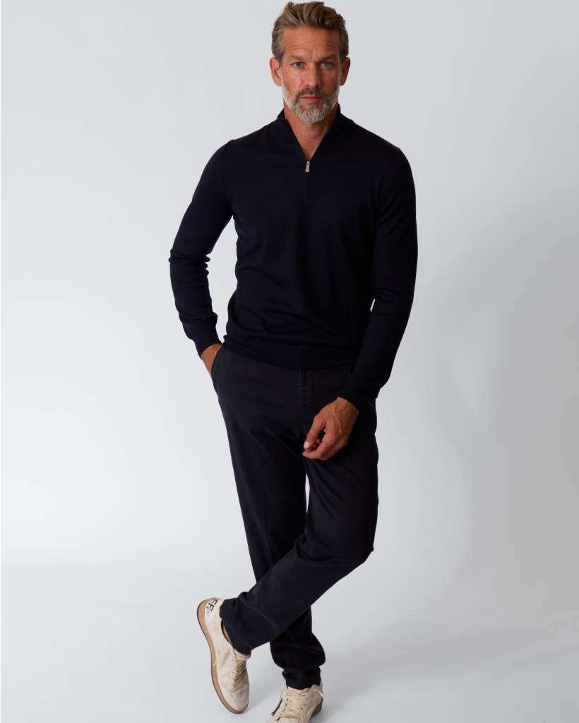 Lupo Merino Halfzip Polo Navy