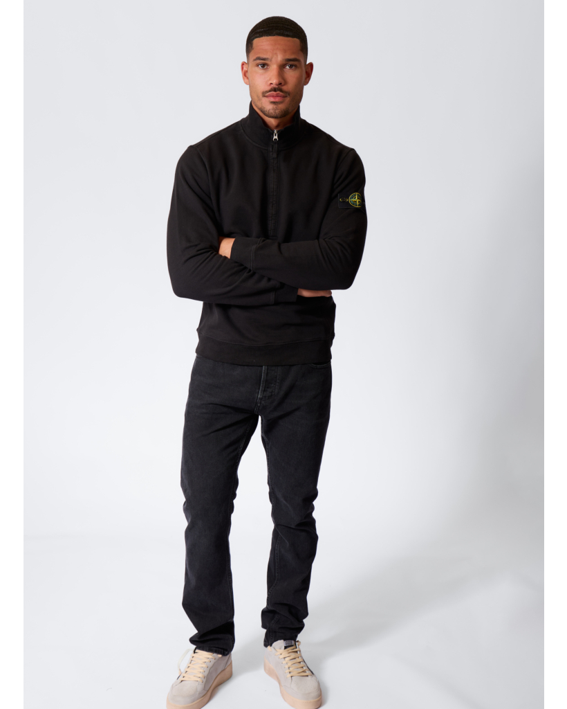6100068 Half-zip Jumper met Logo Zwart