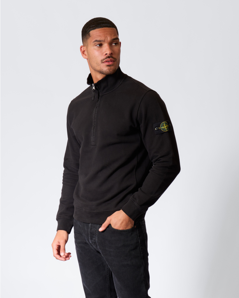 6100068 Half-zip Jumper met Logo Zwart