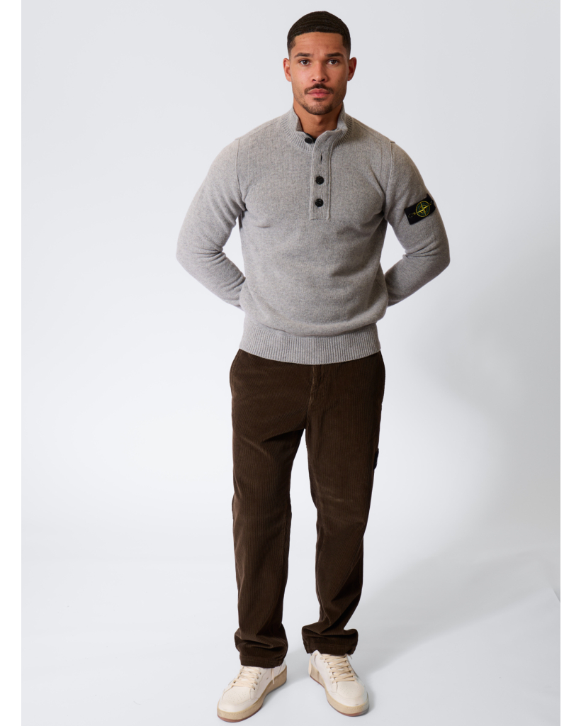 5100040 Half-zip Wollen Jumper Grijs Melange
