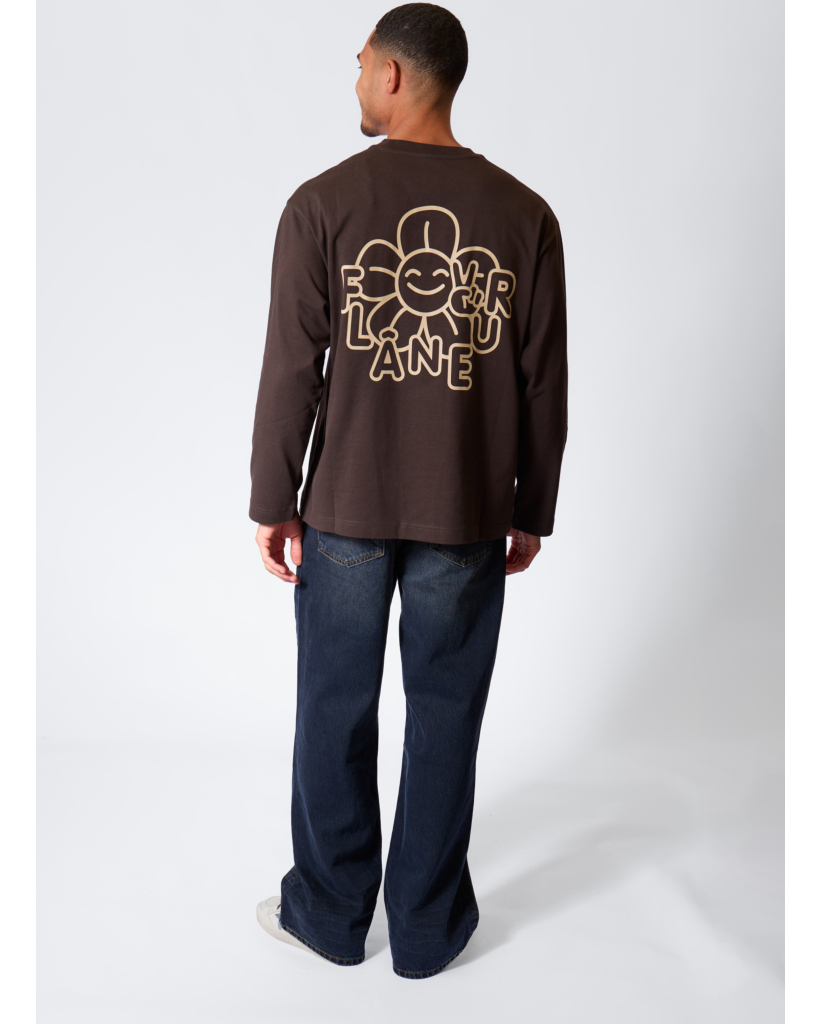 Happy Flower Longsleeve Brown
