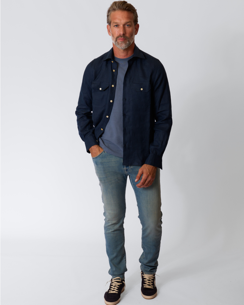 Nick Vintage Wash Slim Jeans Blauw