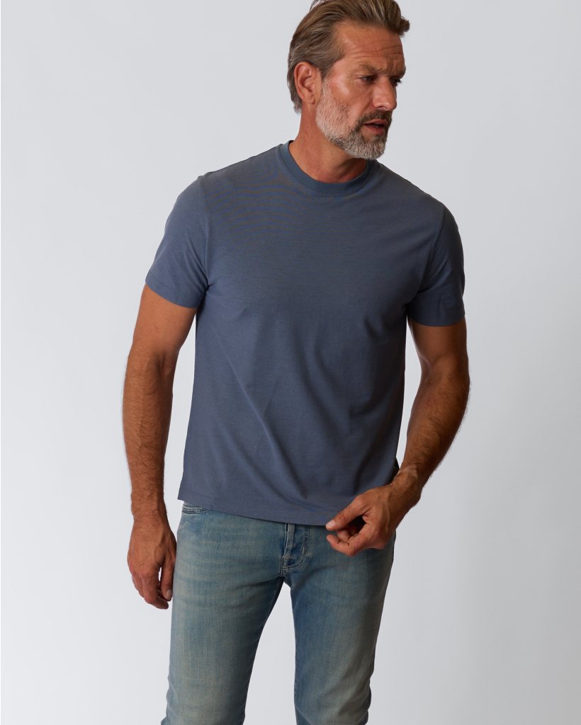 Icecotton T-shirt Denim Blauw
