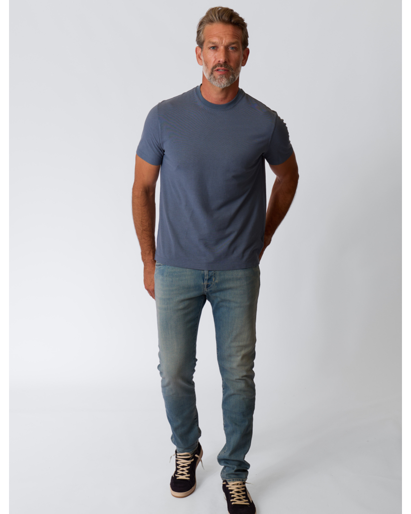 Icecotton T-shirt Denim Blauw