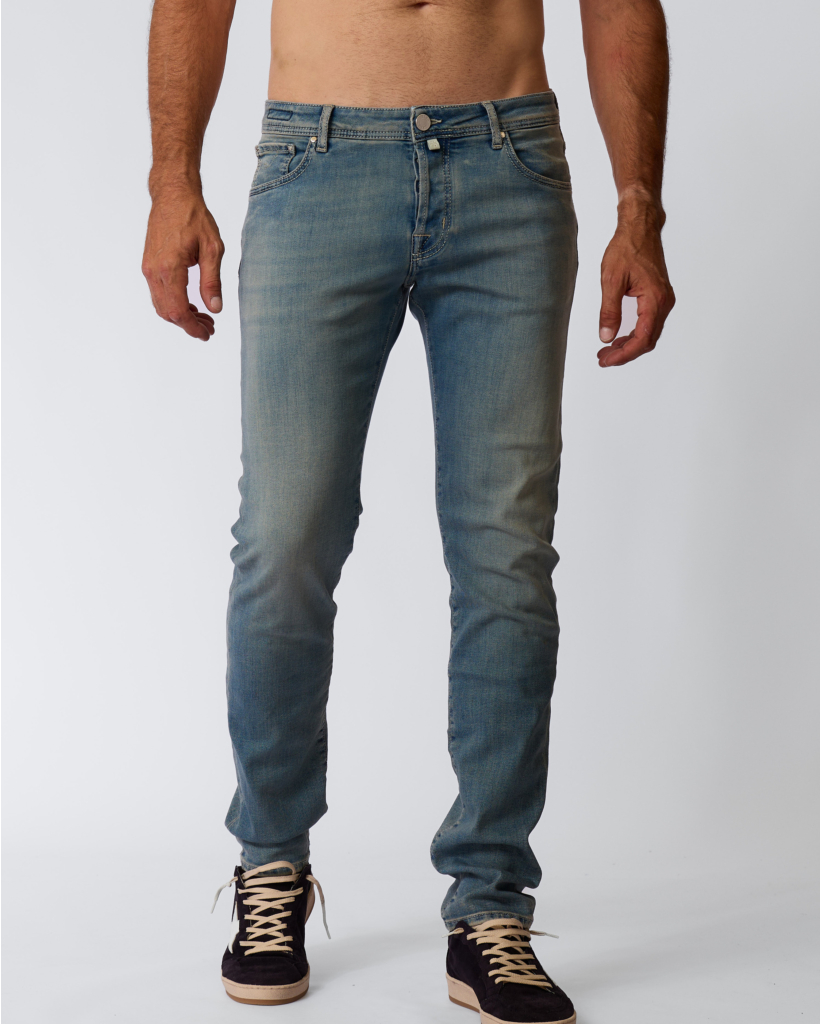 Nick Vintage Wash Slim Jeans Blauw