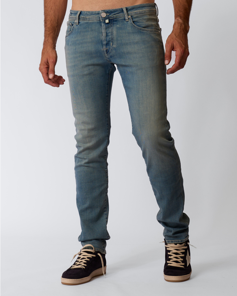 Nick Vintage Wash Slim Jeans Blauw