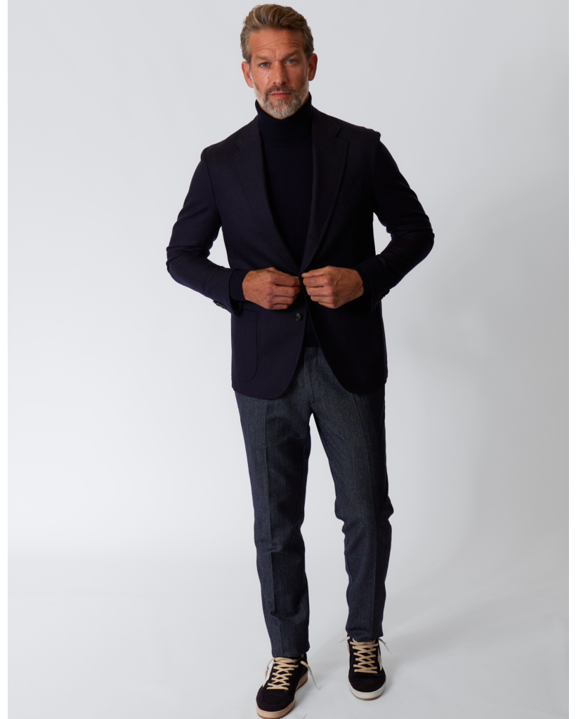 Posillipo Single Breasted Wollen Colbert Navy