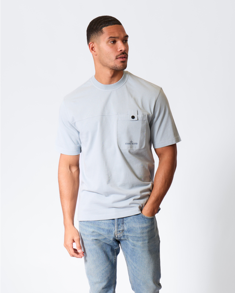 2100028 T-shirt met Borstzak Ash Grey
