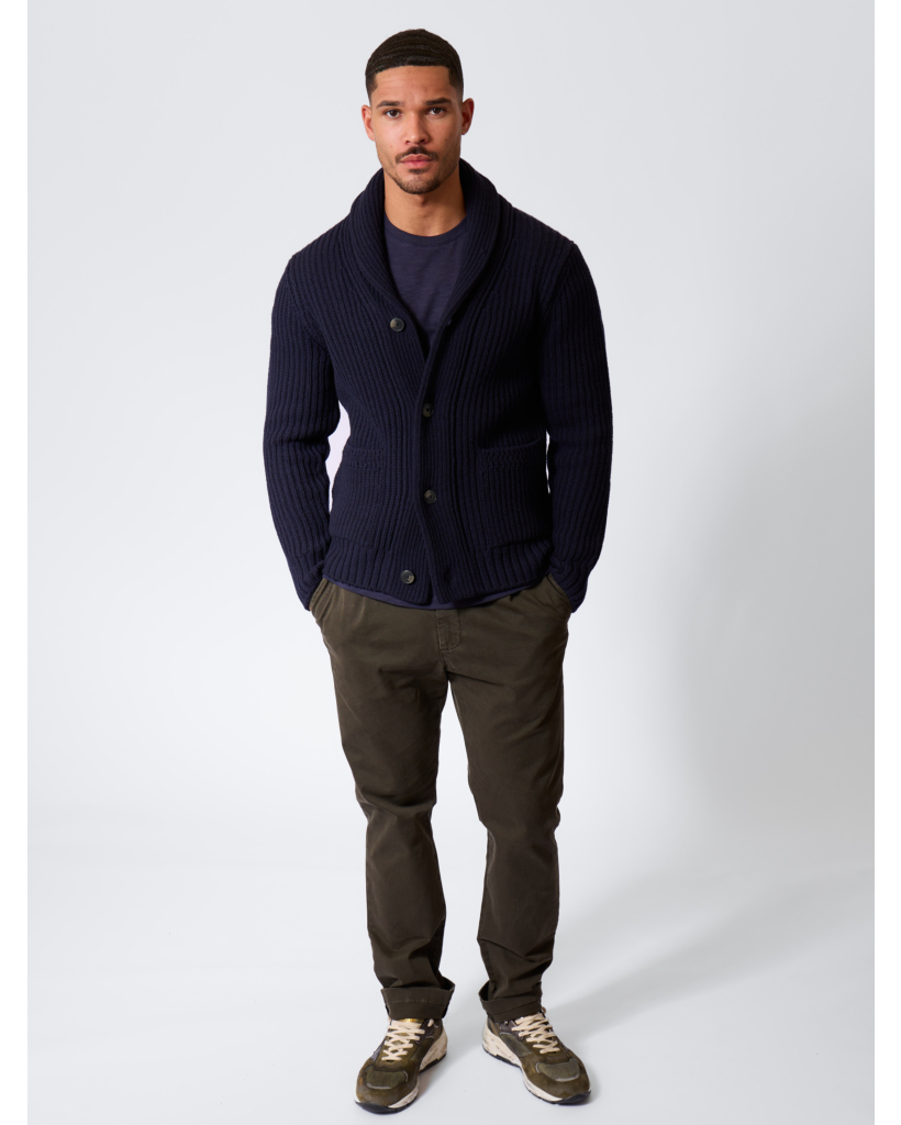 Stretchy Twill Pantalon Donker Olijfgroen