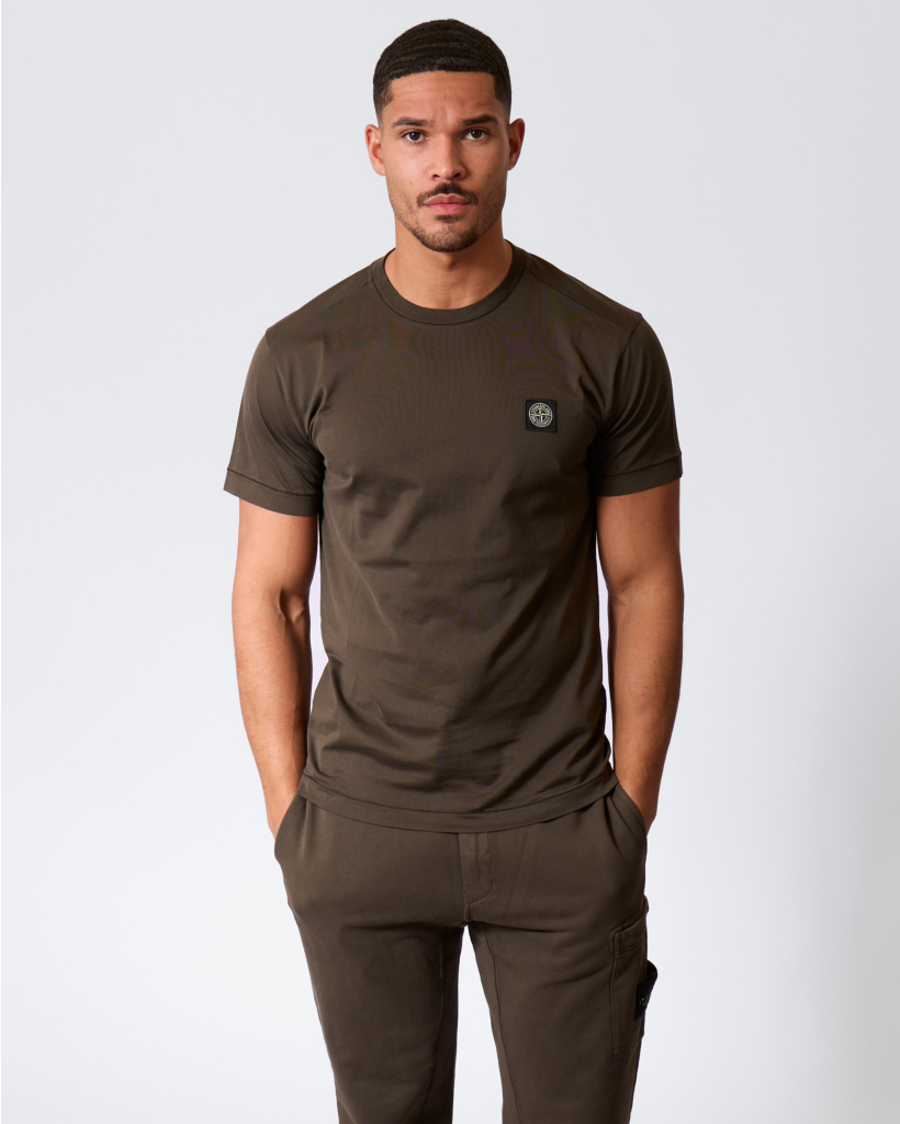 2100027 T-shirt met Patch Coal Grey