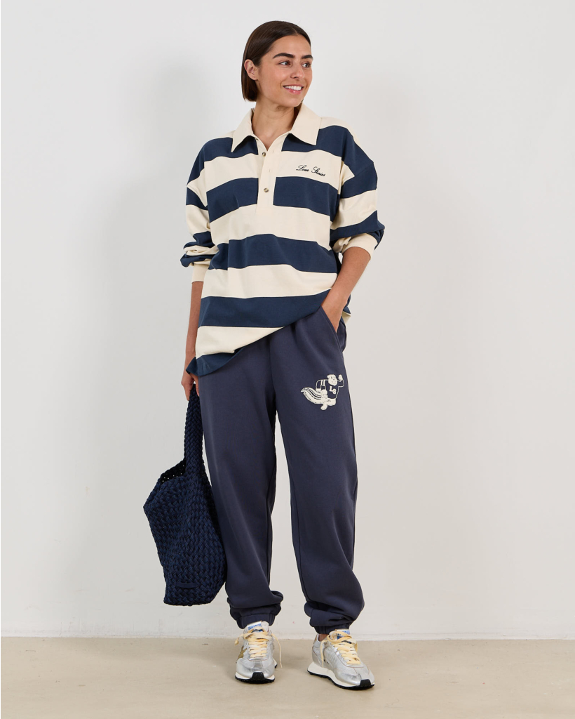 Donna Sweatpant met Print Donkerblauw
