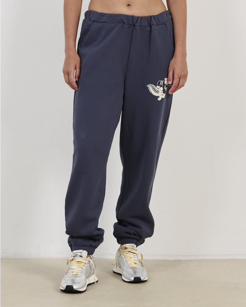 Donna Sweatpant met Print Donkerblauw
