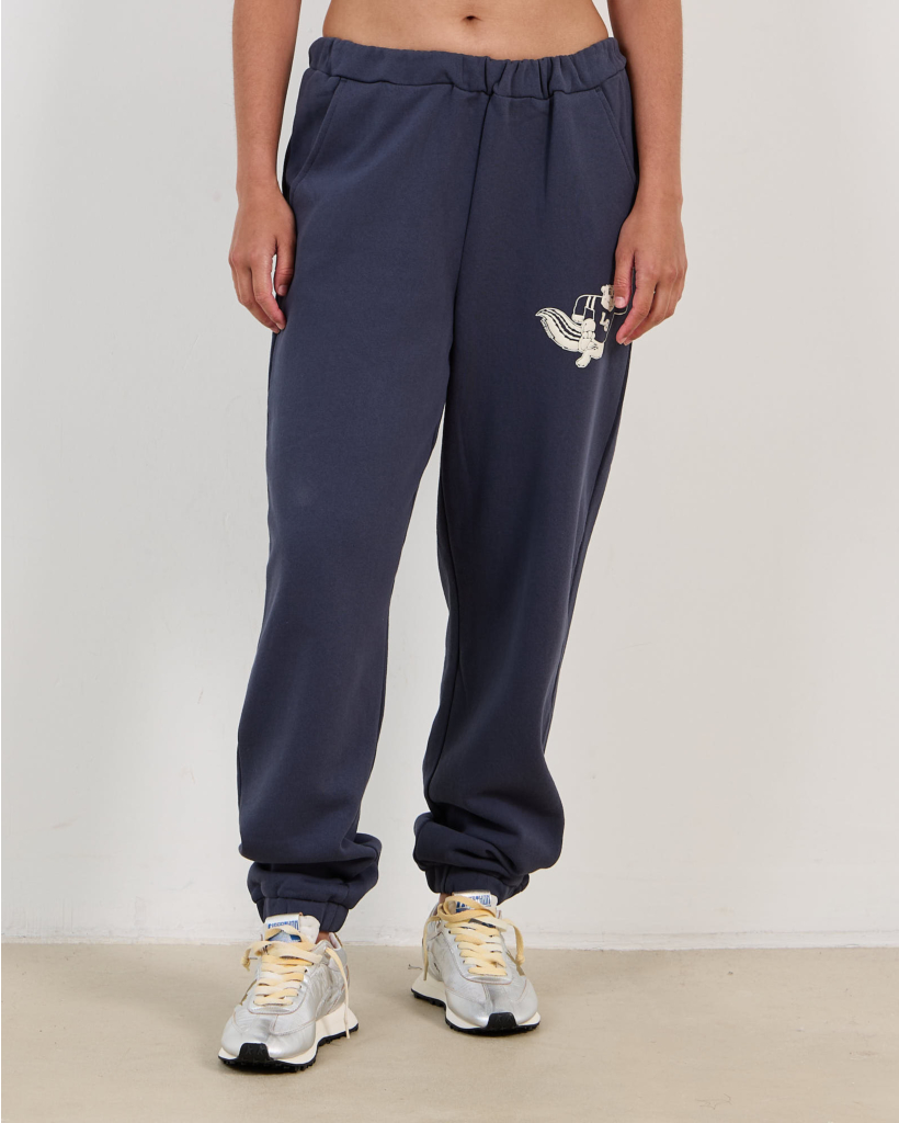 Donna Sweatpant met Print Donkerblauw