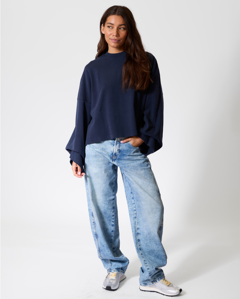 Haiku Sleeve Detail Sweater Midnight Blue
