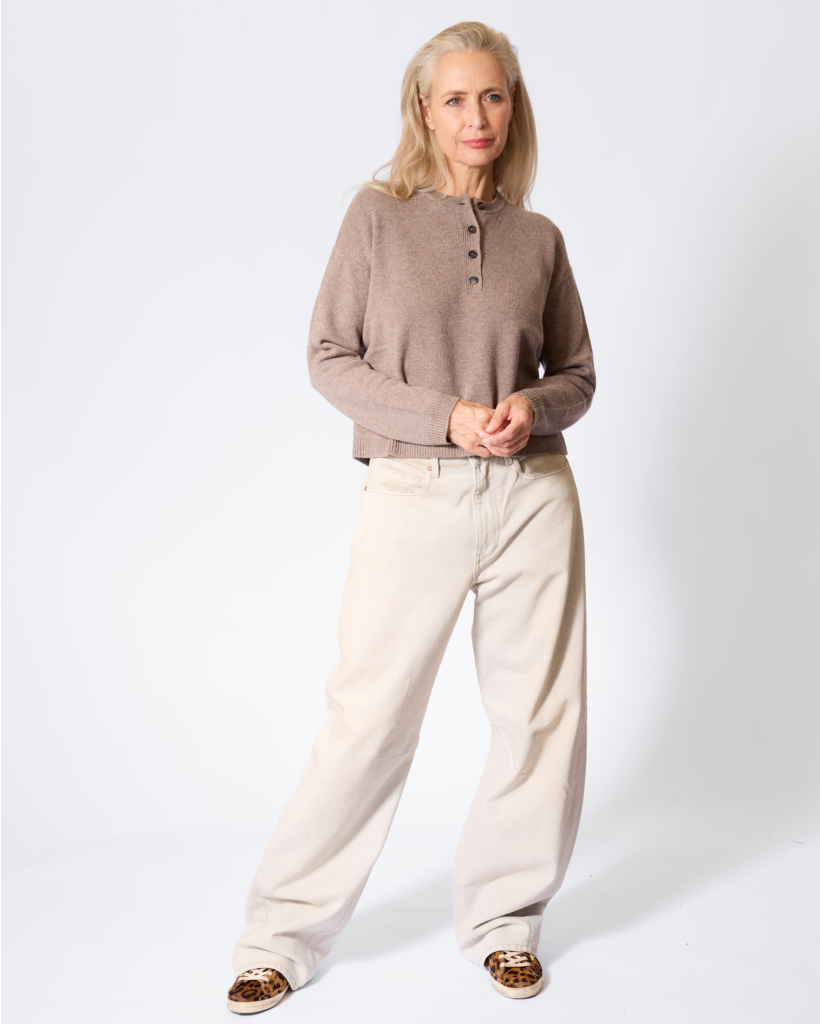 Lisa Wol/Cashmereblend Mini Sweater Natural