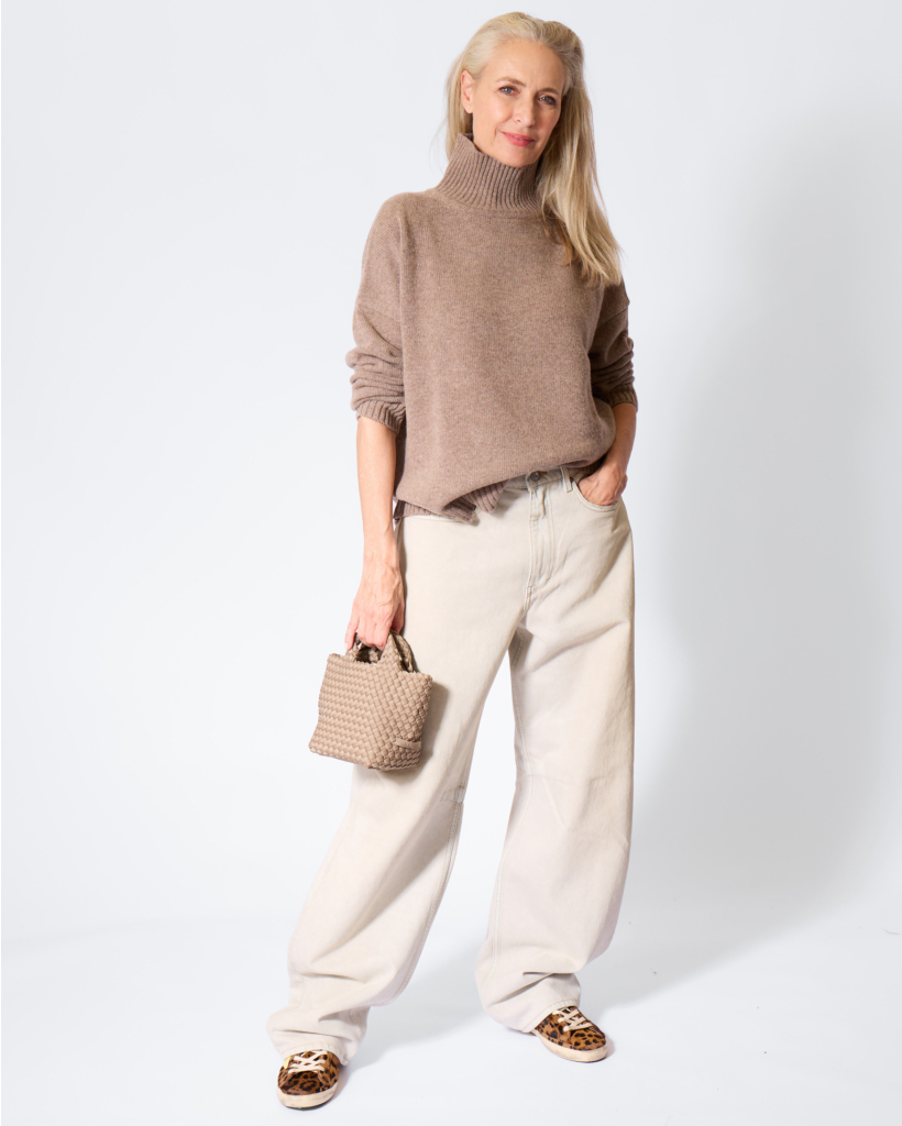 Borgia Wollen Knit Turtleneck Jumper Hazelnut