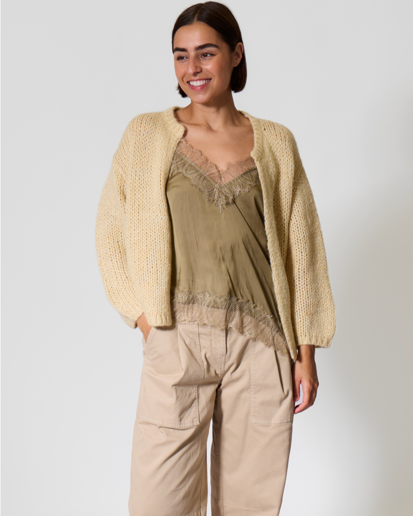 Alpacamix Gebreid vest Butter Yellow