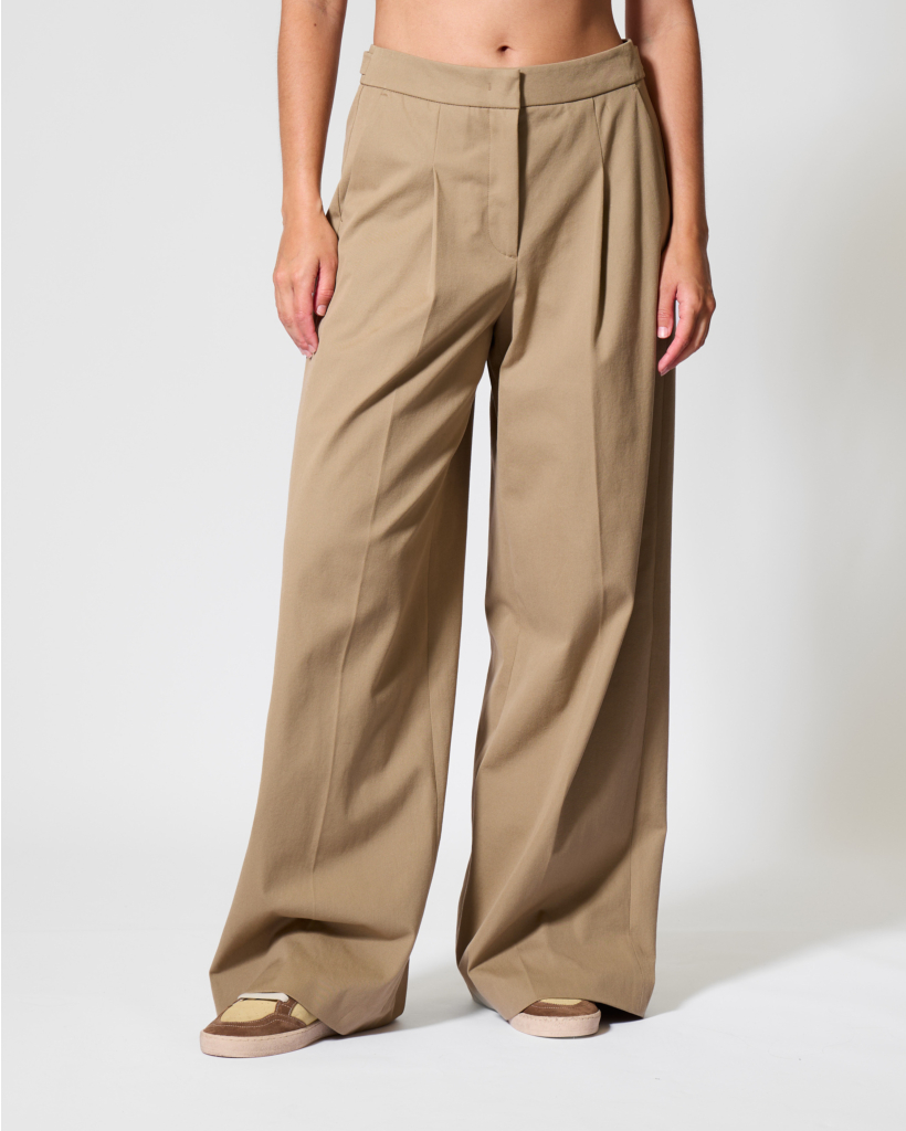 Geplooide Pantalon Salbei
