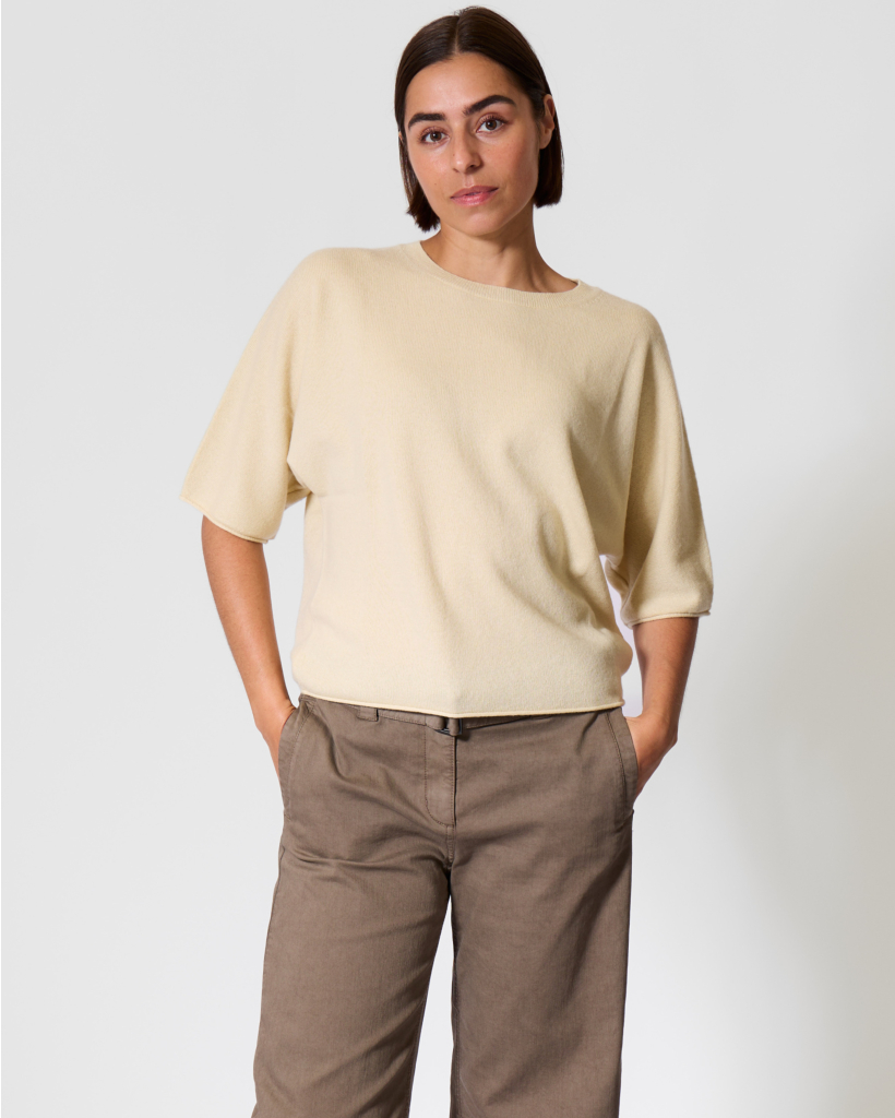 Wolmix Korte Mouwen Sweater Butter Yellow