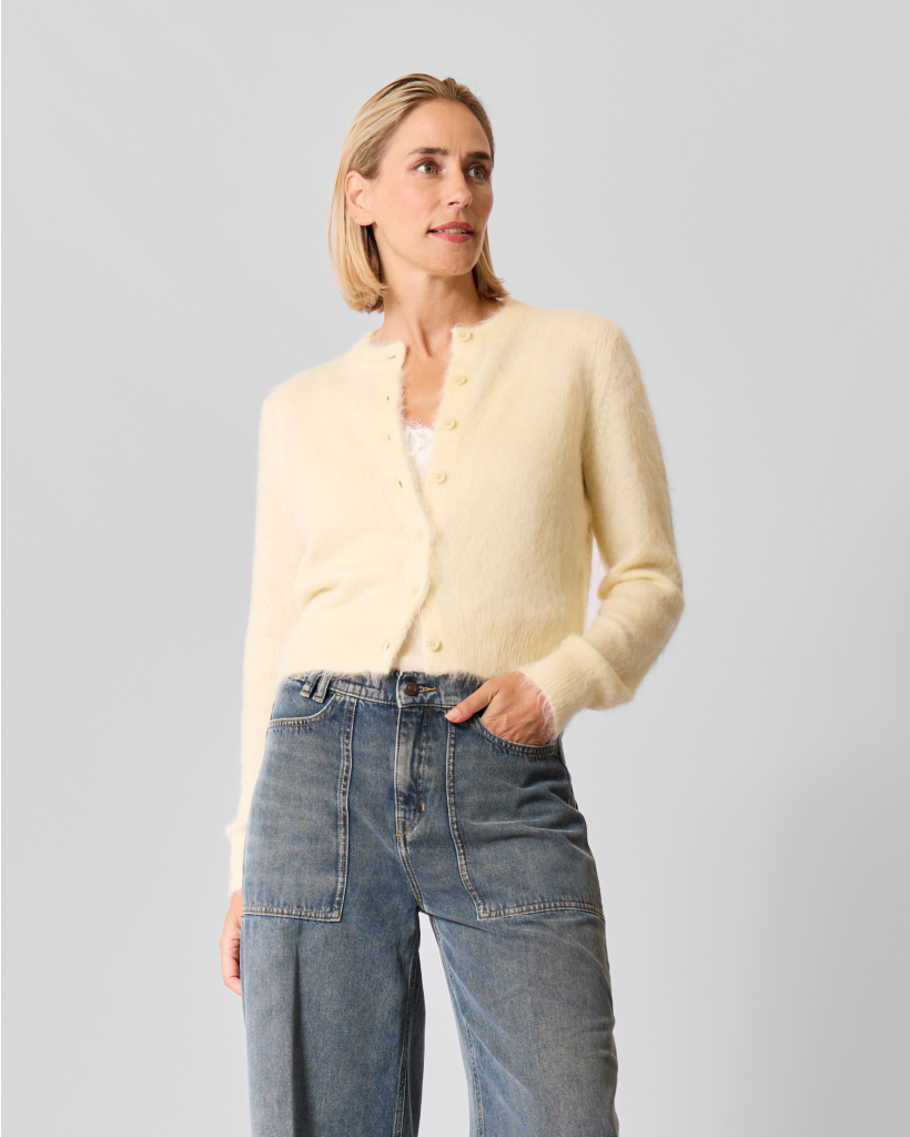 Glenna Wolmix Vest Lichtgeel