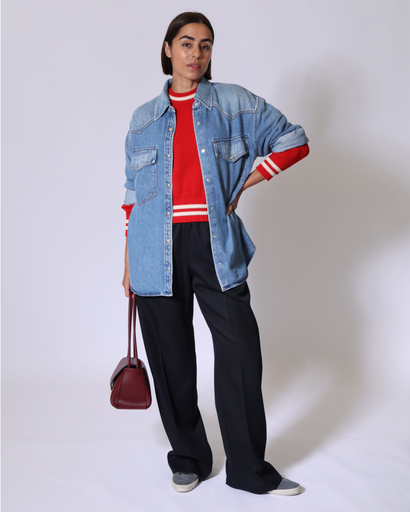 Brittany Pull-on Pantalon met Plooi Donkerblauw