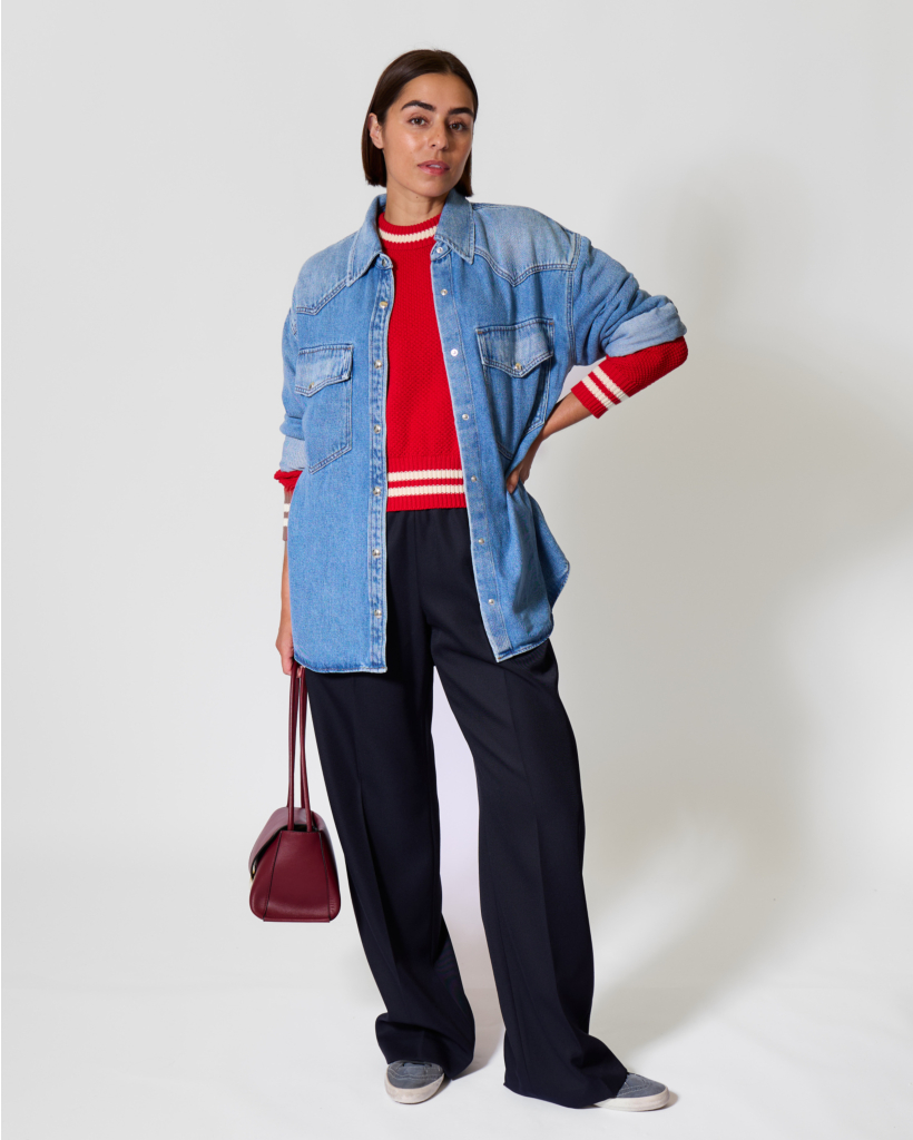 Brittany Pull-on Pantalon met Plooi Donkerblauw