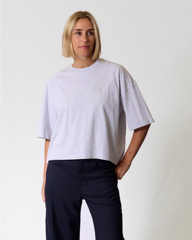Eloise Boxy T-shirt met Print Grijs