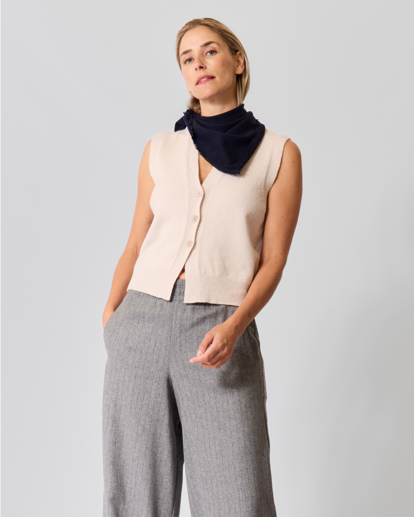 Abalia Mouwloos Wollen Vest Beige