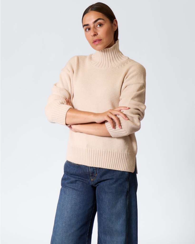 Knit met Col Cloud Cream