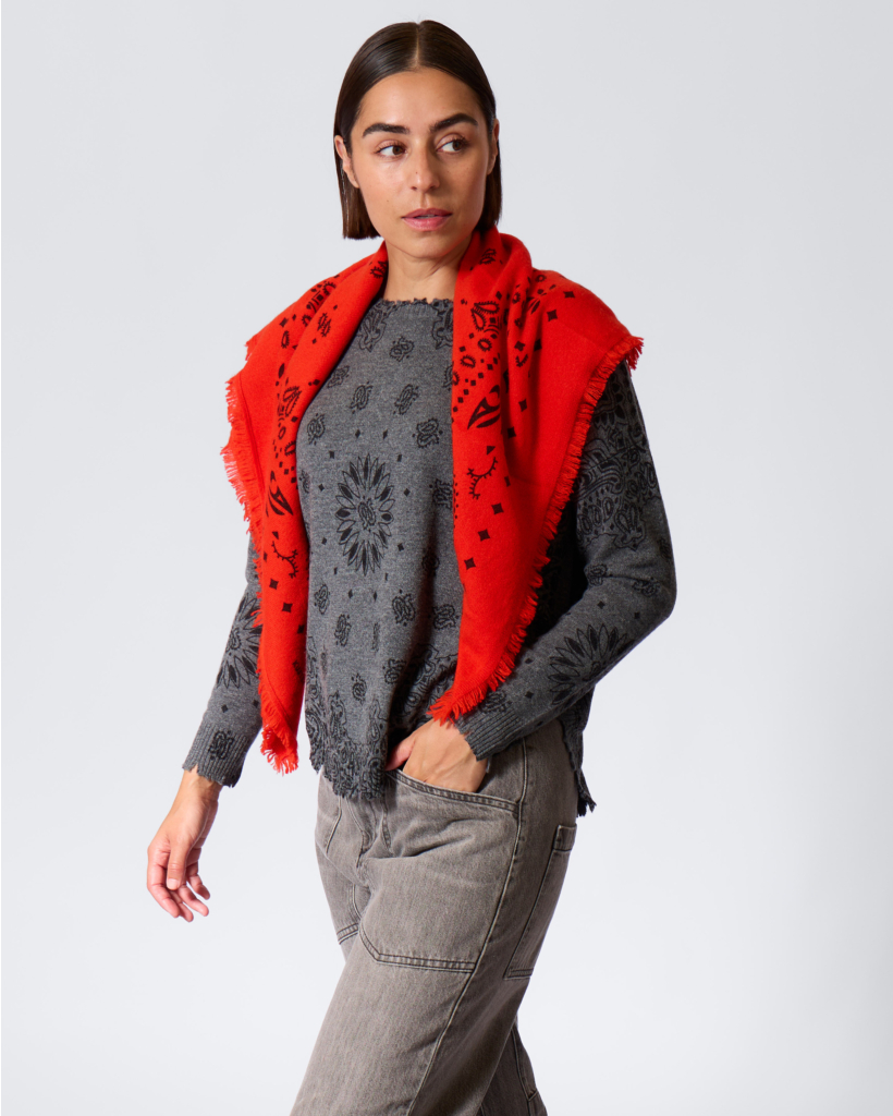 Hachiko Large Bandana Orange Rosso