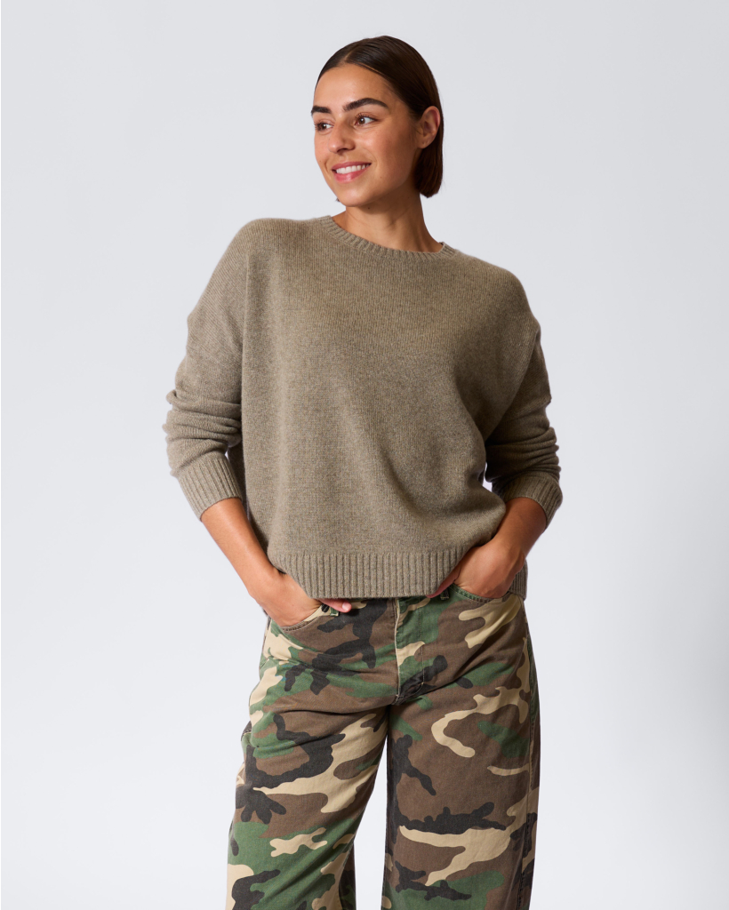 Amelie Cashmere Knit Kaki Chine 