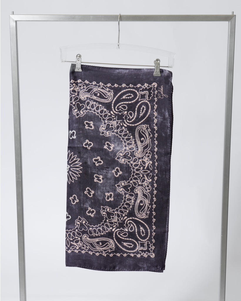 zijde Sjaal Staal Blauw 