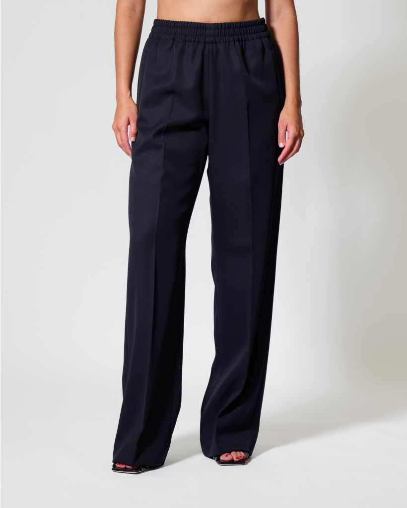 Brittany Pull-on Pantalon met Plooi Donkerblauw