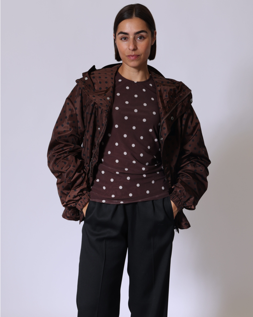 Printed Nylon Polkadot Jack Chicory Coffee