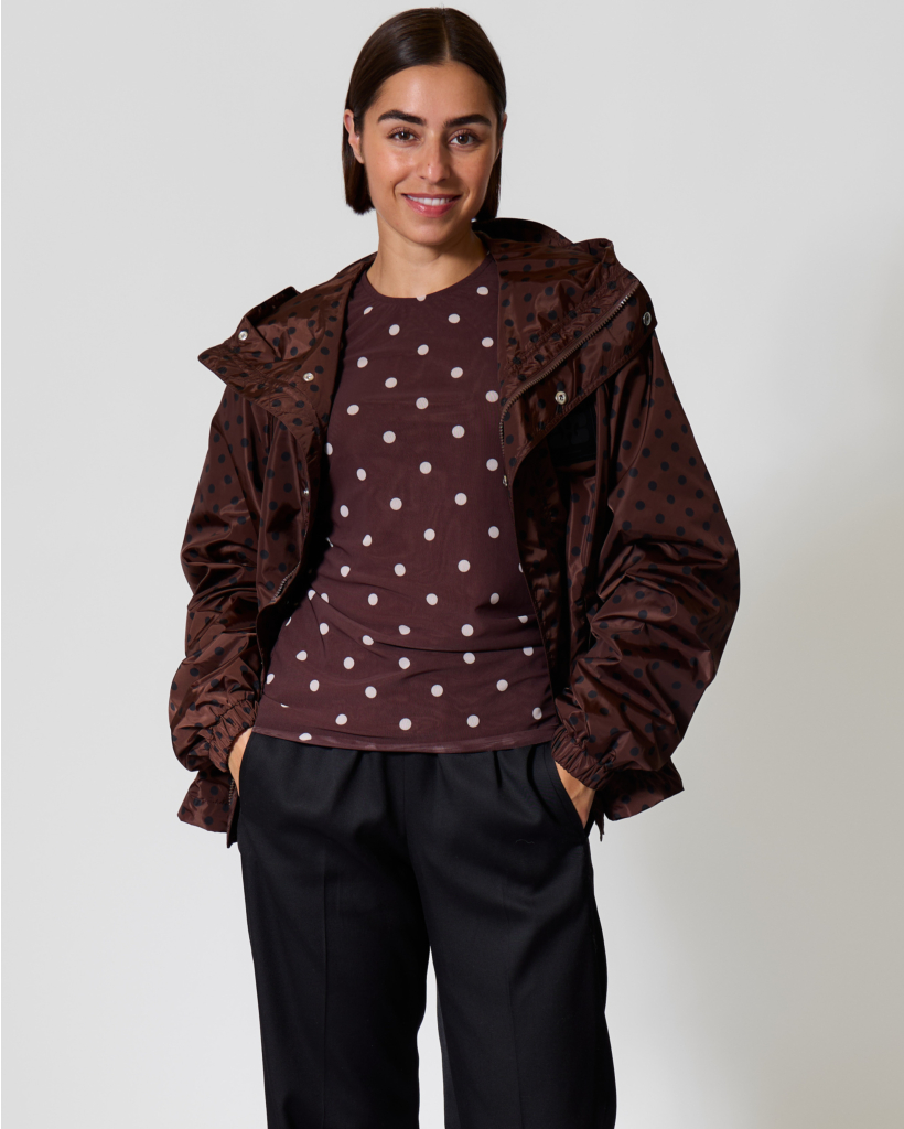 Printed Nylon Polkadot Jack Chicory Coffee