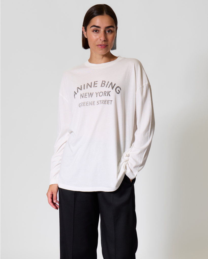 Ivan Longsleeve met Print Ivory