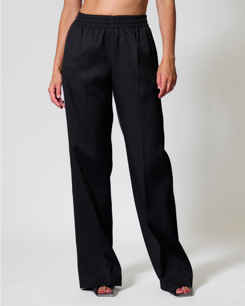 Wolmix Pull-on Pantalon met Plooi Zwart